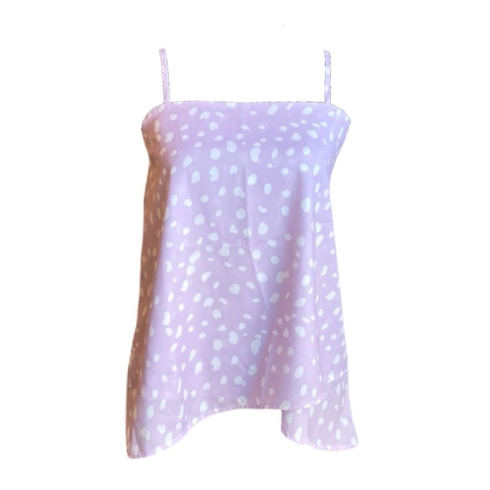 Pink Lily Light Purple Polka Dot Flowy Camisole Tank Size Small